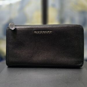 Givenchy Black Leather Zip Wallet